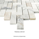 Arabescato Venato White 1"x2" Herringbone Honed Marble Mesh Mounted Mosaic Tile - MSI Collection