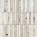 Arabescato Venato White 12"x12" Stacked Honed Marble Mosaic Floor And Wall Tile - MSI Collection tile view 2