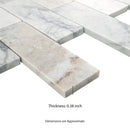 Arabescato Venato White 2"x6" Honed Marble Subway Mesh Mounted Mosaic  Tile - MSI Collection