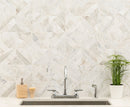 Arabescato Venato White 12"x12" Honed Mosaic Marble Floor And Wall Tile room shot bathroom view 3