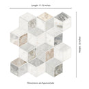 Arabescato Venato White Cube 11.73"x13.47" Honed Marble Mesh Mounted Mosaic Tile - MSI Collection