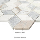 Arabescato Venato White Cube 11.73"x13.47" Honed Marble Mesh Mounted Mosaic Tile - MSI Collection