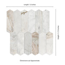 Arabescato Venato White Picket 11.73"x12" Honed Marble Mesh Mounted Mosaic Tile - MSI Collection