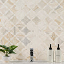 Athena Gold 10"x10" Lola Polished Marble Mosaic Floor And Wall Tile - MSI Collection bathroom basin view