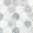 Azula Hexagon 11.61" x 11.81" Polished Marble Mesh-Mounted Mosaic Tile 1" Hexagon-MSI Collection