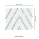 Azula Sazi 14"x11" Polished Marble Mosaic Floor And Wall Tile - MSI Collection measurement view