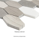 Bellagio Blend Elongated 11.63" x 12" Honed Marble Mesh-Mounted Mosaic Tile Hexagon - MSI Collection