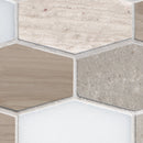 Bellagio Blend Elongated 11.63" x 12" Honed Marble Mesh-Mounted Mosaic Tile Hexagon - MSI Collection