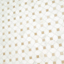 Bianco Dolomite Crema Dotty 12.88" x 12.88" Polished Marble Mesh-Mounted Mosaic Tile Pattern-MSI Collection