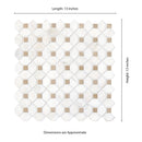 Bianco Dolomite Crema Dotty 12.88" x 12.88" Polished Marble Mesh-Mounted Mosaic Tile Pattern-MSI Collection
