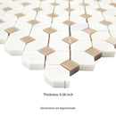 Bianco Dolomite Crema Dotty 12.88" x 12.88" Polished Marble Mesh-Mounted Mosaic Tile Pattern-MSI Collection