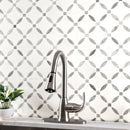 Bianco Dolomite Lola 10.25"x10.25" Polished Marble Mosaic Floor and Wall Tile - MSI Collection kitchen sink view 3