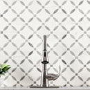 Bianco Dolomite Lola 10.25"x10.25" Polished Marble Mosaic Floor and Wall Tile - MSI Collection kitchen sink view