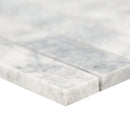 Capri Blue 12"x12" Stacked Pattern Honed Marble Mosaic Floor and Wall Tile - MSI Collection profile view