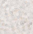 Capri Blue 11.75"x12" Hexagon Honed Marble Mosaic Tile product shot wall view 2