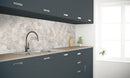 Capri Blue 11.75"x12" Hexagon Honed Marble Mosaic Tile room shot kitchen view