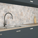 Capri Blue 11.75"x12" Hexagon Honed Marble Mosaic Tile - MSI Collection