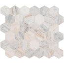 Capri Blue 11.75"x12" Hexagon Honed Marble Mosaic Tile product shot profile view