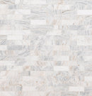 Capri Blue 11.81"x11.81" Subway Honed Marble Mosaic Tile product shot wall view
