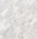 Capri Blue 11.81"x11.81" Subway Honed Marble Mosaic Tile product shot angle view