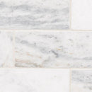 Capri Blue 11.81"x11.81" Subway Honed Marble Mosaic Tile product shot closeup wall view