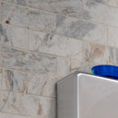 Capri Blue 11.81"x11.81" Subway Honed Marble Mosaic Tile room shot kitchen sink view 2