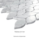 Carrara White Blanco Pattern 12"x12" Honed Marble Mesh-Mounted Mosaic Tile- MSI Collection
