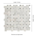 Carrara White Basketweave Pattern 12"x12" Honed Marble Mesh-Mounted Mosaic Tile- MSI Collection