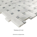 Carrara White Basketweave Pattern 12"x12" Honed Marble Mesh-Mounted Mosaic Tile- MSI Collection