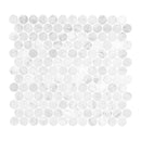 Carrara White 11.70"x12.44" Penny Round Honed Marble Floor and Wall Tile - MSI Collection product shot wall view