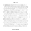 Carrara White 11.70"x12.44" Penny Round Honed Marble Floor and Wall Tile - MSI Collection product shot measurement view 