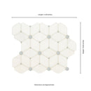 Cecily Grigio 10.83"x12.60" Polished Marble Mesh Mounted Mosaic Tile - MSI Collection product shot measure view