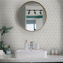 Cecily Grigio 10.83"x12.60" Polished Marble Mesh Mounted Mosaic Tile - MSI Collection room shot bath sink view