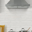 Alpine White 10.5"x28" Clay Brick Mosaic Tile - MSI Collection product shot kitchen view 2