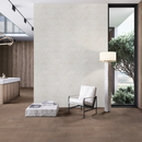 Alpine White 12.5"x25.5" Clay Brick Herringbone Mosaic Tile - MSI Collection product shot living room view