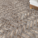 Doverton Gray 12.5"x25.5" Clay Brick Herringbone Mosaic Tile - MSI Collection product shot tile view 10