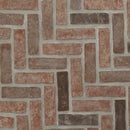 Noble Red Clay 12.5"x25.5" Tumbled Brick Herringbone Mosaic Tile - MSI Collection product shot angle view 3