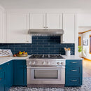 Midnight 4x12 glass wall tile msi collection SMOT-GL-T-MID412 room shot kitchen view 3
