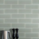Prudent Spring 4"x12" Glass Subway Wall Tile room shot kitchen view 2