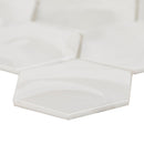 Akoya Pearl 10.95"x12.6" Hexagon Glass Mosaic Tile product shot profile view