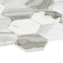 Esperanza Hexagon 11.73"x11.89" Glass Mosaic Floor Tile product shot angle view