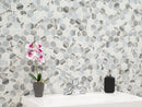 Esperanza Hexagon 11.73"x11.89" Glass Mosaic Floor Tile room shot bathroom view 3
