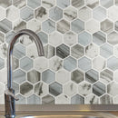 Esperanza Hexagon 11.73"x11.89" Glass Mosaic Floor Tile room shot kitchen view 2