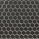 Metallic Gray Beveled Hexagon 10.51"x12.13" Glass Mosaic Tile product shot wall view