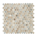 Stonella Penny Round 12''x12'' Glossy Glass Mesh-Mounted Mosaic Tile - MSI Collection product shot wall view 2