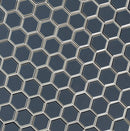 Vague Blue Hexagon 12.13"x10.51" Glass Mesh-Mounted Mosaic Tile product shot wall view 2