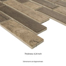 Driftwood Interlocking 11.81" x 11.81" Glass Mesh-Mounted Mosaic Tile Pattern-MSI Collection