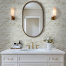 Ivory Amber Beveled Subway 11.81"x11.81" Glass Mesh-Mounted Mosaic Tile Pattern- MSI Collection