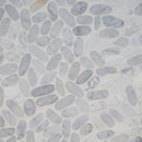 Carrara White Sliced Pebble 11.81"x11.81" Textured Marble Mesh-Mounted Mosaic Tile - MSI Collection product shot tile view