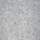 Carrara White Sliced Pebble 11.81"x11.81" Textured Marble Mesh-Mounted Mosaic Tile - MSI Collection product shot tile view 5